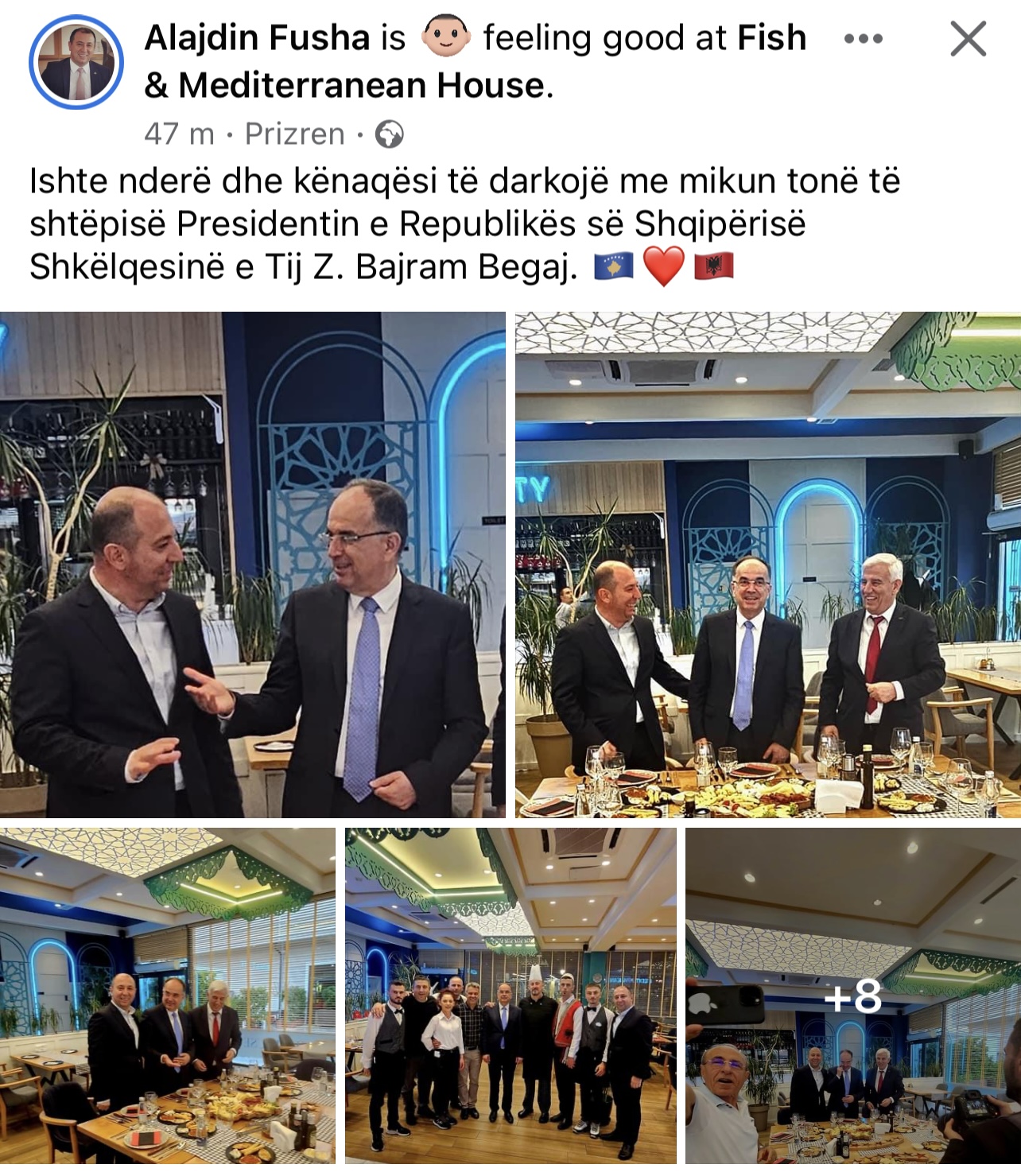 Presidenti shqiptar, Bajram Begaj, darkon me familjen Fusha në Prizren