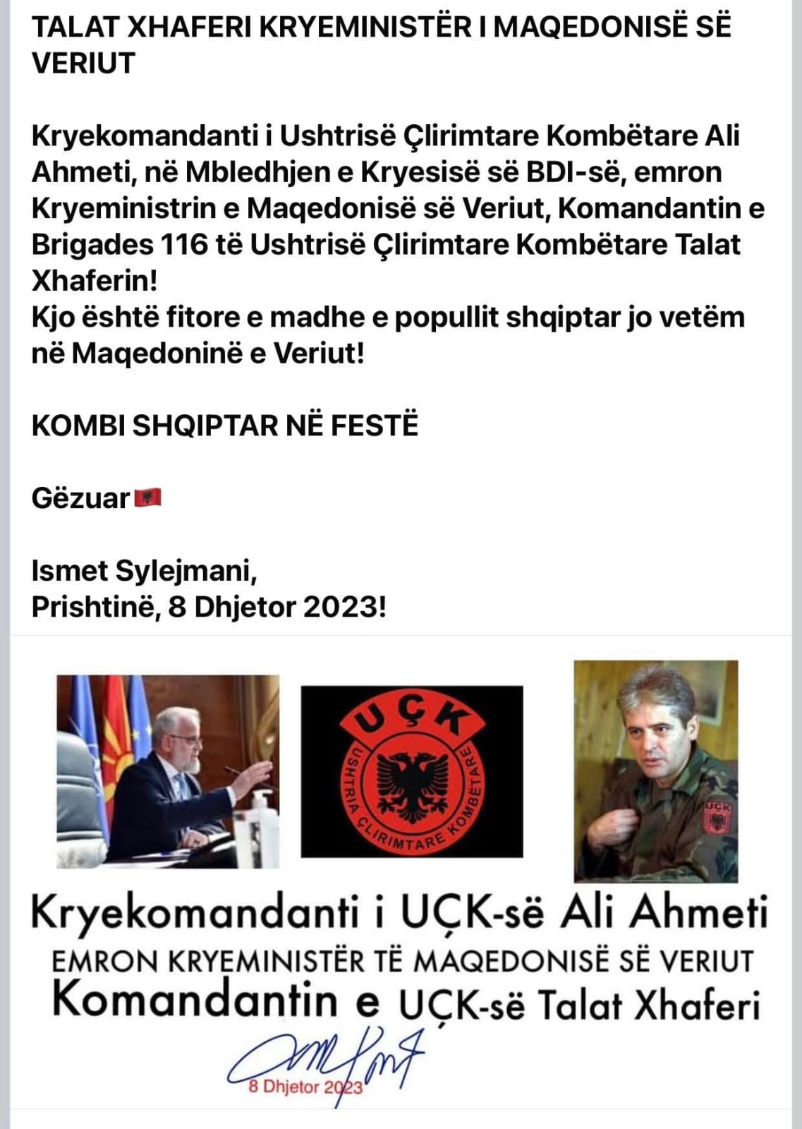 KRYEMINISTRI I PARË SHQIPTAR TALAT XHAFERI ISHTE NGJARJE HISTORIKE