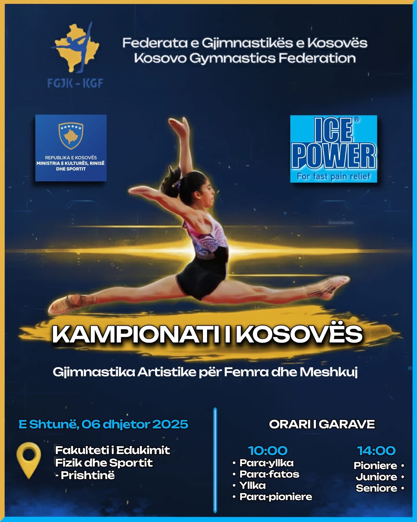 Të shtunën mbahet Kampionati i Kosovës në Gjimnastikë Artistike për femra dhe meshkuj