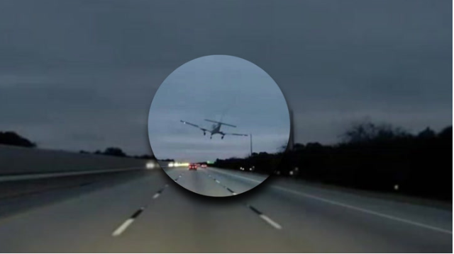 Avioni ulet mbi një makinë në autostradë  shoferja shpëton me disa lëndime