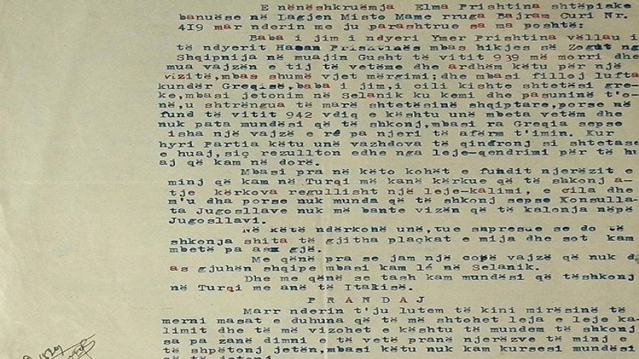 Letra e mbesës së Hasan Prishtinës për Enver Hoxhën  Këtu nuk mund të jetoj