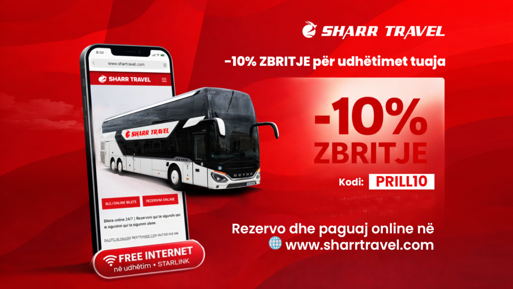 Sharr Travel sjell ofertë speciale   10  zbritje për rezervimet online