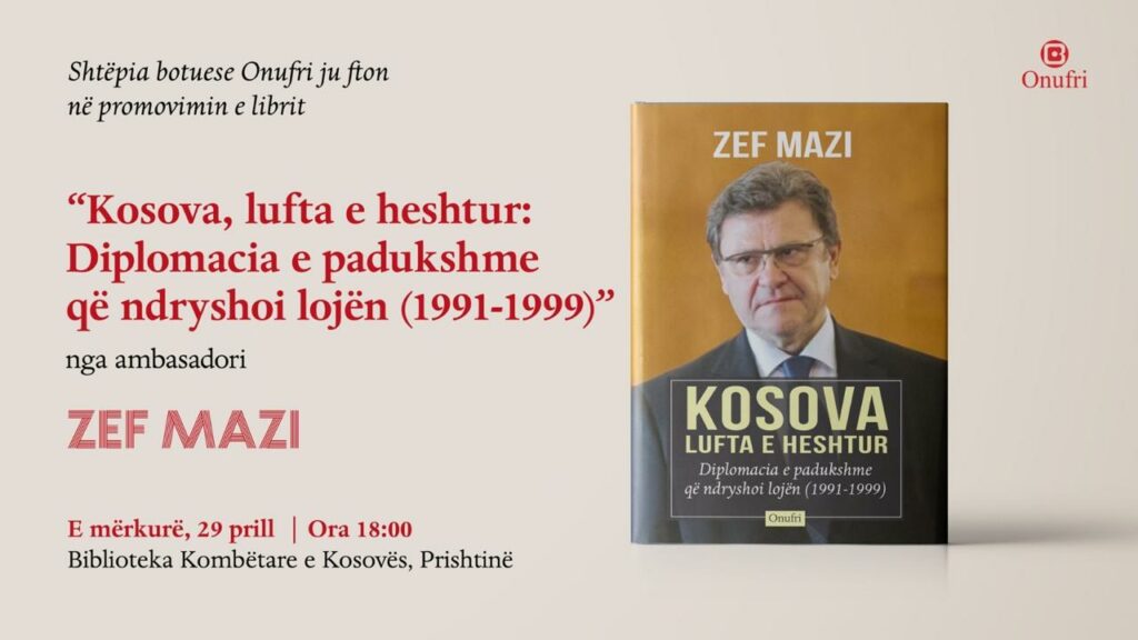 Sot në Prishtinë promovohet libri i ambasadorit Zef Mazi për diplomacinë e Kosovës