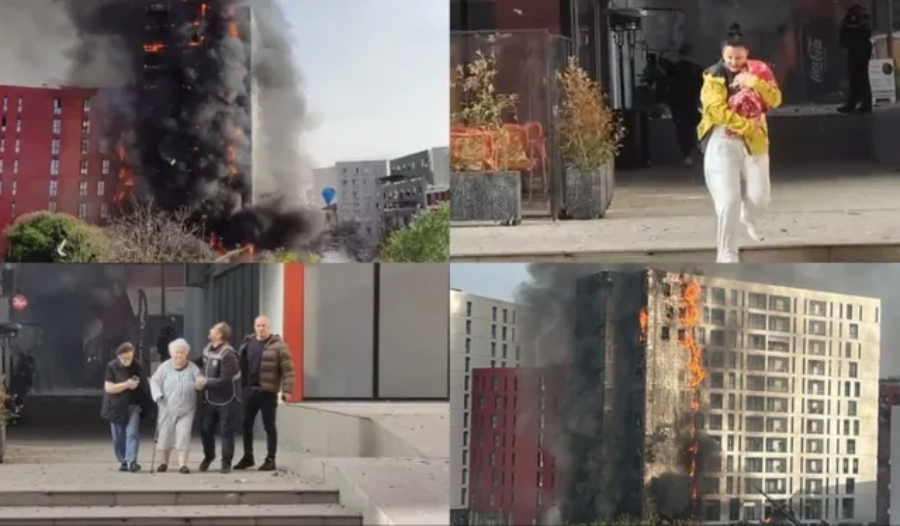 Pamje dramatike nga Tirana  Momenti kur nëna me foshnjën në krah vrapon tu shpëtojnë flakëve 