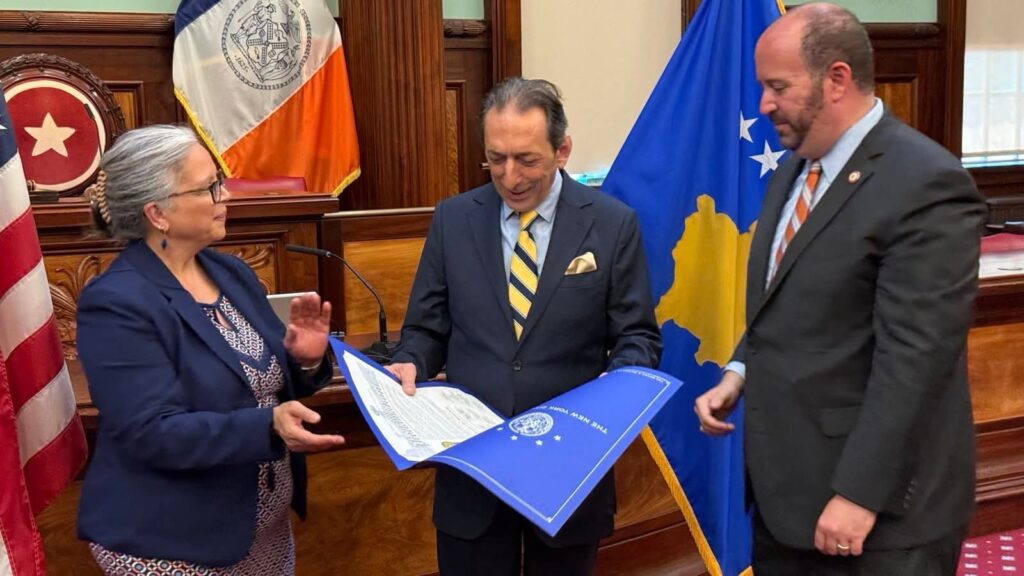 Ambasadori Blerim Reka nderohet me mirënjohje nga Këshilli i Nju Jorkut