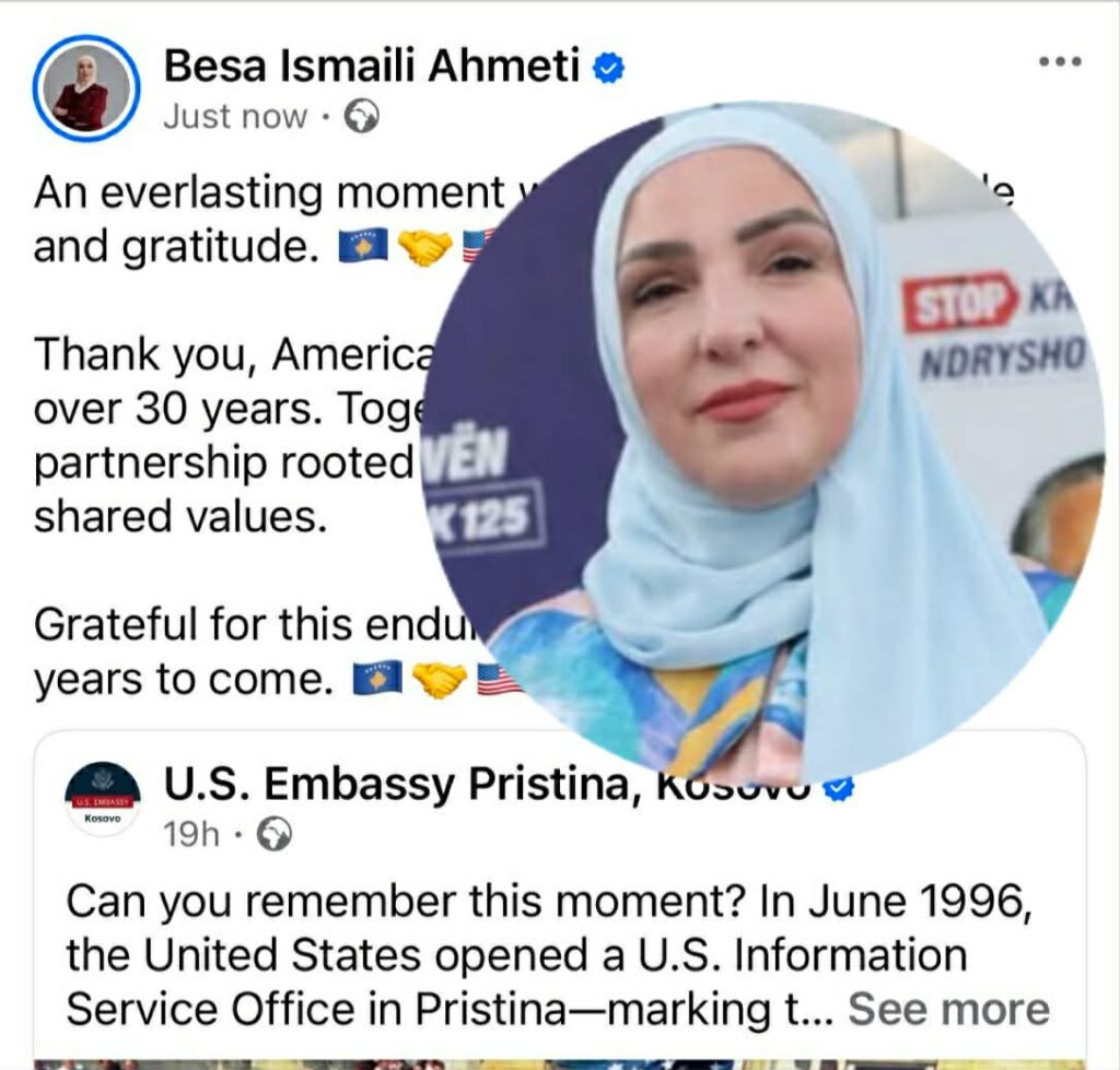 Ismaili në postimin e Ambasadës Amerikane  Bashkë ndërtuam partneritet të përhershëm që i ka rrënjët në liri