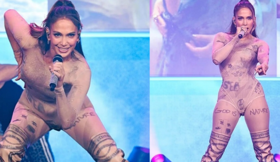 Jennifer Lopez  ndez  skenën me veshjen transparente  performanca e saj bëhet virale