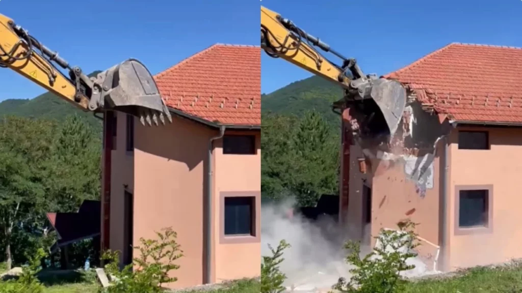 Pacolli  Vazhdon rrënimi i objekteve pa leje në Ujman  deri tani 17 objekte janë shembur