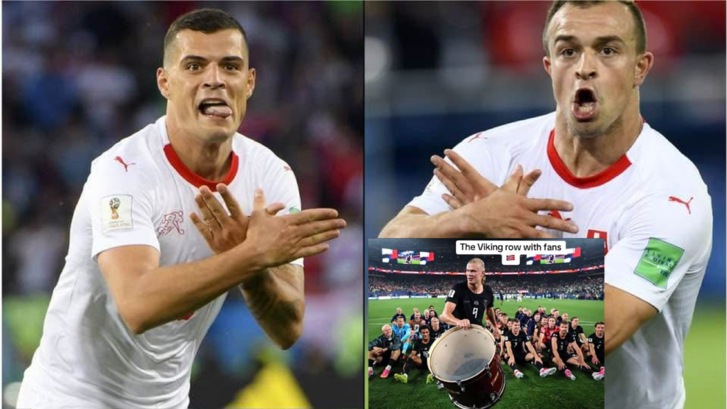 Dy standarde në futboll  Shqiponja shqiptare dënohet  ndërsa simbolika vikinge festohet