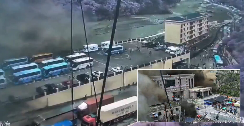 Rrëshqitje masive dheu godet pikën kufitare mes Kinës dhe Nepalit  pamjet dramatike tregojnë njerëzit duke ikur në panik