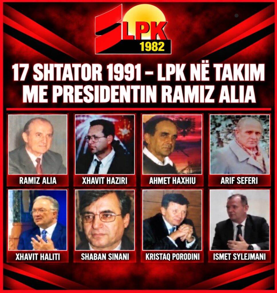 17 SHTATOR 1991   LPK NË TAKIM ME PRESIDENTIN RAMIZ ALIA