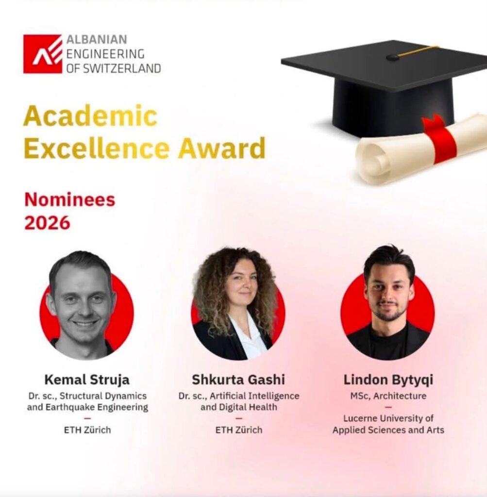 Lindon Bytyqi finalist për Çmimin e Përsosmërisë Akademike 2026 në Zvicër  Kaltrinë Lohaj i uron suksese