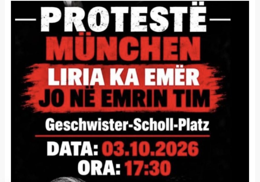 Më 3 tetor  diaspora në MÜNCHEN proteston në përkrahje të çlirimtarëve